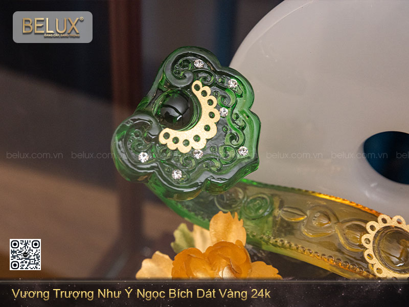 Vương Trượng Như Ý Ngọc Bích Dát Vàng 24k